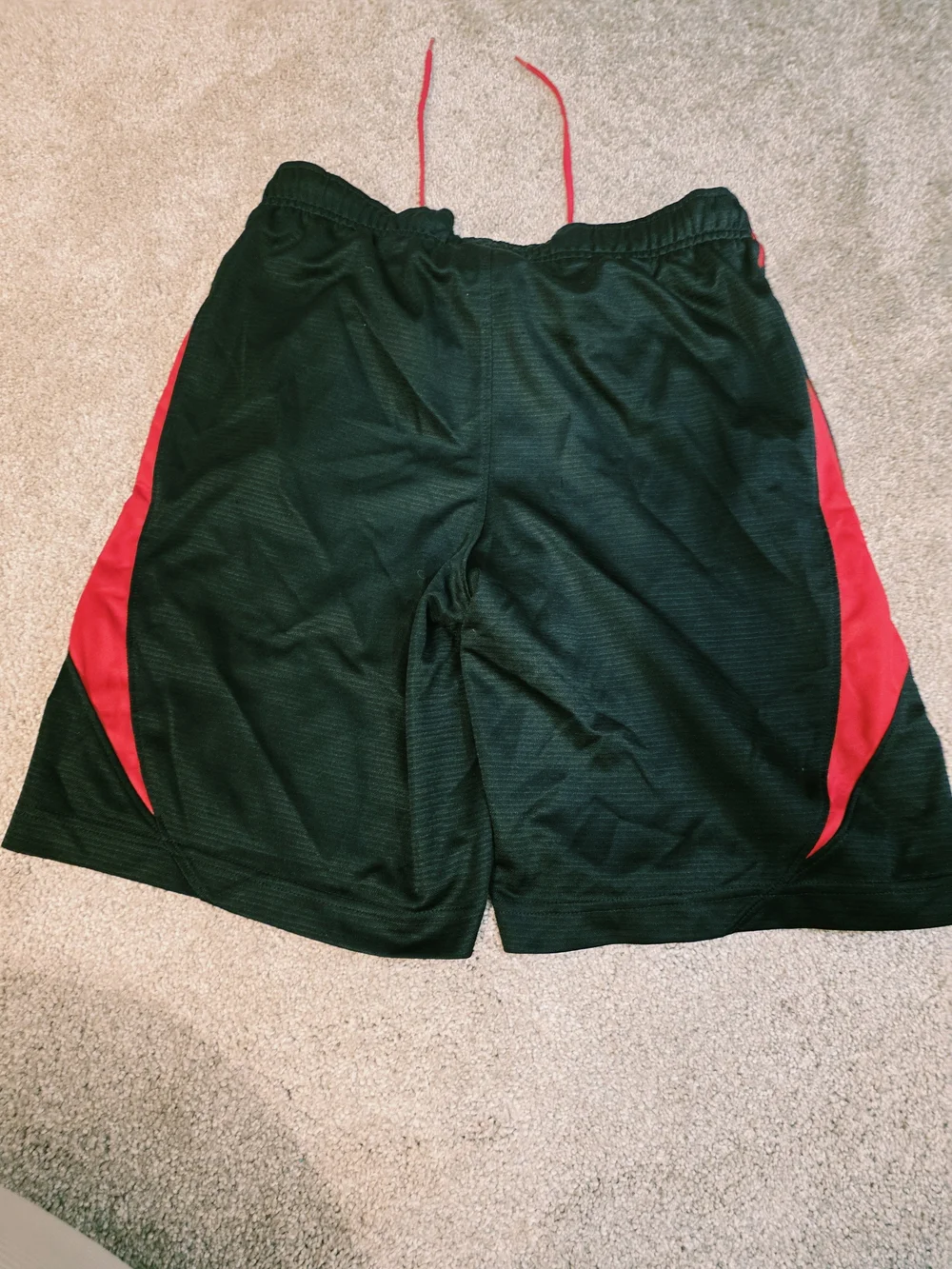 Boys M Nike Black Shorts with Red Side Panels